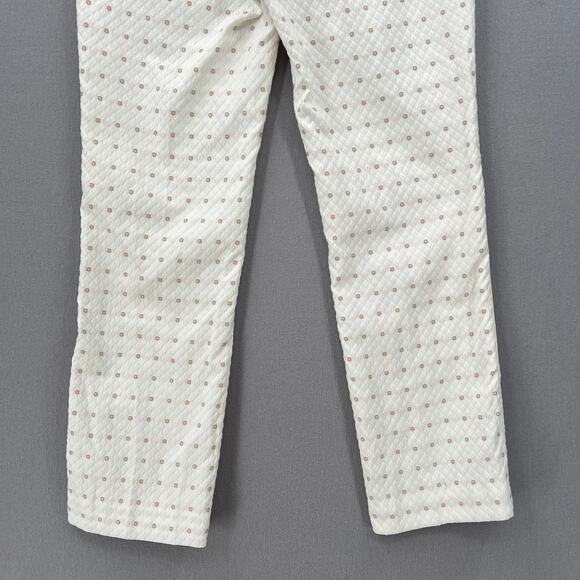 ZADIG & VOLTAIRE Posh Flower Deluxe Pants Womens S White Jacquard Straight Crop - Picture 8 of 15